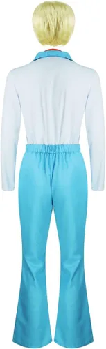 Vista 4 de LILLIWEEN Conjunto de camisa y pantalones de manga corta para hombre, películas clásicas, personajes, cosplay, disfraz de Halloween para adultos