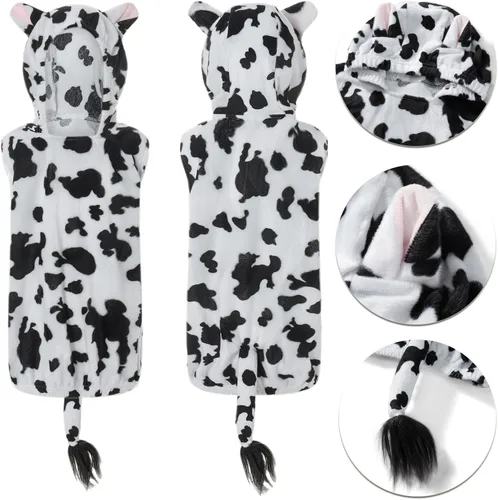 Vista 7 de Unlicreat Chaleco unisex con capucha de forro polar para niños, lindos animales, disfraz de Halloween, sin mangas, para niños y niñas