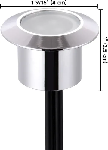 Vista 6 de Yescom Paquete de 5 luces LED de aluminio para terraza, iluminación de paisaje de bajo voltaje de 12 V, blanco cálido de 3000 K, IP67, impermeable