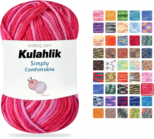 Vista 75 de Hilo acrílico de 8.82 oz (5 x 1.76 oz) para tejer, hilo de hilo degradado colorido, 5 rollos de madejas, perfecto para cualquier proyecto de 06