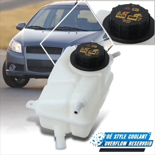 Vista 2 de Botella de tanque de desbordamiento de depósito de refrigerante estilo OE con tapa compatible con Chevy Aveo 04-06/06-08 Aveo5