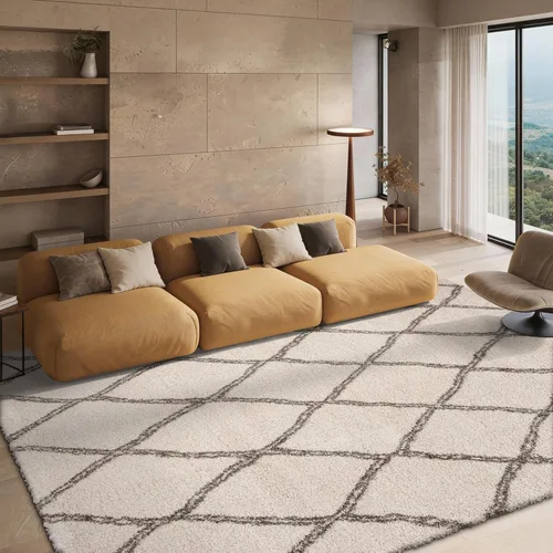 Vista 7 de SAFAVIEH Hudson Shag Collection - Alfombra decorativa de 2 x 3 pies, diseño de enrejado, no desprende pelusa y de fácil cuidado, 2 pulgadas