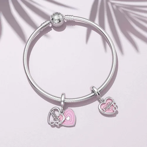 Vista 2 de SEVENWELL Dijes familiares para Pandora, plata de ley 925 con forma de corazón y flores para pulsera, mamá, hermana, hija, esposa, nana, mejor amiga