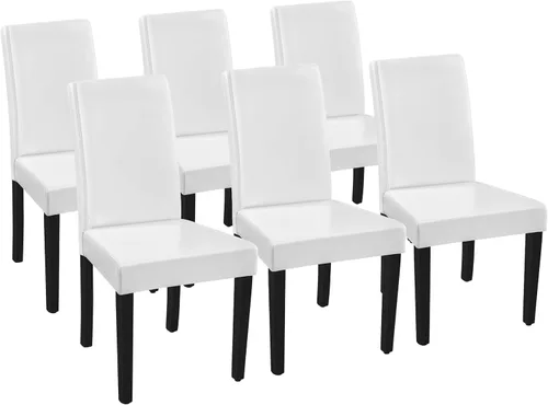 Vista 19 de Yaheetech Juego de 4 sillas de comedor tapizadas para cocina, color marrón Marrón oscuro