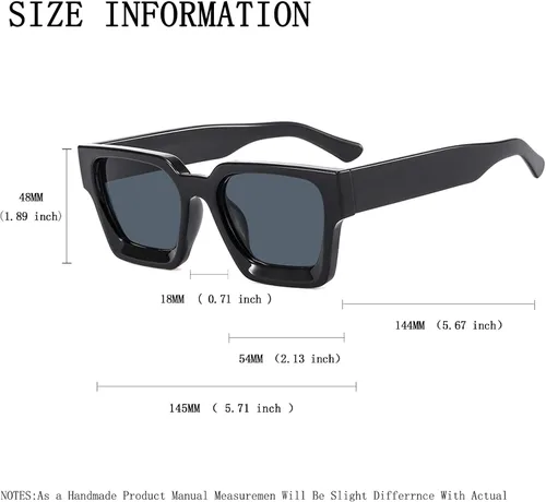 Vista 5 de MIDEJACY Square Sunglasses for Men Women Thick Frame Fashion, Chunky Rectangle Sunglasses Womens Trendy UV400
