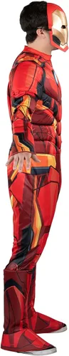 Vista 3 de Marvel Disfraz de Iron Man para adulto, overol acolchado y máscara de plástico 3D