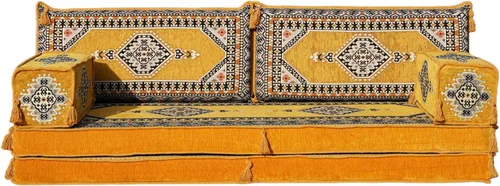 Vista 3 de arabicsofa Sofá de asiento árabe de 8 pulgadas de grosor - Cojines de suelo turcos modulares con sofá otomano