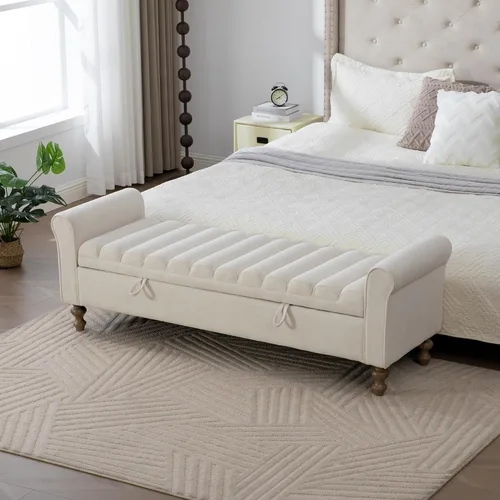 Vista 13 de Otomana redonda con patas de metal negro, reposapiés de 22.05 pulgadas de ancho, reposapiés tapizado para sala de estar, dormitorio, entrada