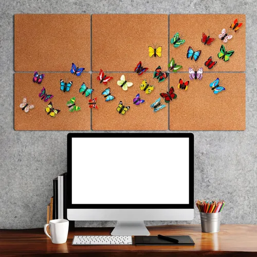Vista 5 de Epakh Paquete de 30 chinchetas de mariposa, tachuelas decorativas, chinchetas de mariposa, chinchetas coloridas y bonitas para pared de fotos