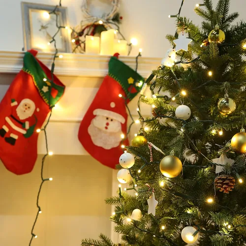 Vista 8 de Brizled - 100 luces LED para árbol de Navidad de 33 pies, solo encendido constante, 5mm de ángulo amplio, luces de 120 V con certificación UL