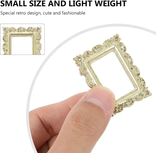 Vista 6 de 10Pcs Miniature Vintage Picture Frames, Resin Photo Props for DIY Crafts