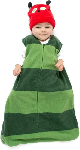 Vista 9 de Cuddle Club Saco de dormir de forro polar para bebé, manta para bebé, saco de dormir y sombrero para recién nacido Fresa