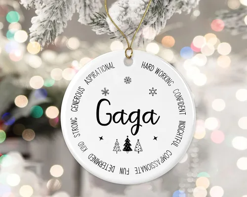 Vista 2 de Adorno descriptivo de Gaga, adorno de mejor gaga jamás, regalo de recuerdo de Navidad de hija o hijo, nuevo adorno de Gaga, primero para Gaga