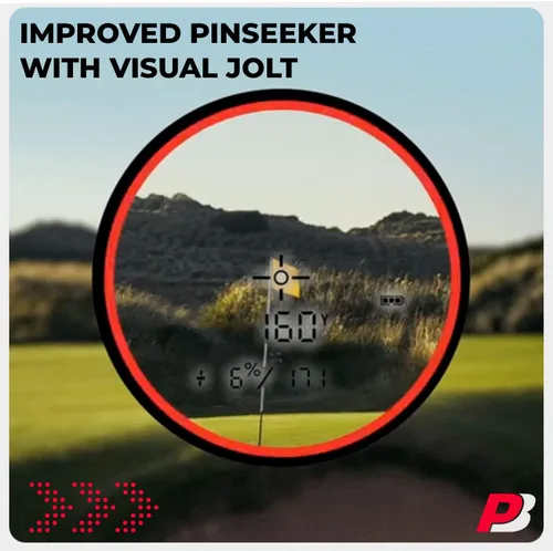 Vista 6 de Bushnell Tour V6 Golf Rangefinder Bundle – PinSeeker con Visual JOLT, BITE soporte magnético – Incluye toalla de microfibra PlayBetter y batería CR2