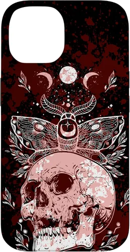 Vista 4 de Death Moth Gothic Dark Witch Occult Wiccan Goth Moon Pattern Case for iPhone 16