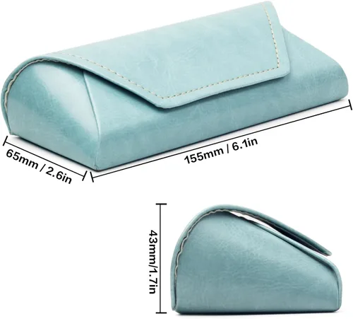 Vista 2 de Face Shadow Estuche para gafas de sol de cuero PU con cierre magnético para gafas de sol