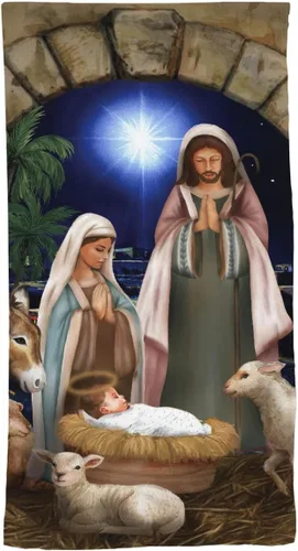 Vista 7 de Briarwood Lane Toalla de mano de algodón de Santa a cuadros Papá Noel a cuadros