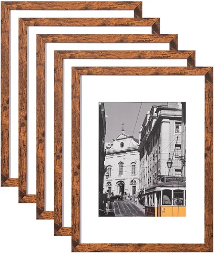 Vista 90 de eletecpro Juego de 5 marcos de fotos de 8 x 10 pulgadas, collage de fotos, decoración de pared, fotos de 5 x 7 con paspartú o de 8 x 10 pulgadas sin