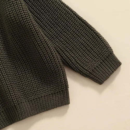 Vista 6 de Karwuiio Suéter de punto para bebé, niña, niño, cuello redondo, manga larga, sudadera para otoño e invierno
