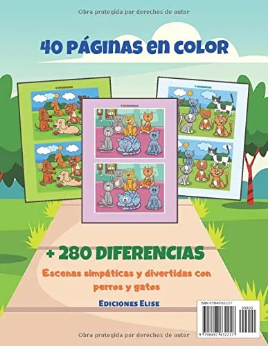 Vista 2 de ENCUENTRA LAS DIFERENCIAS Especial Perros y gatos Libros para niños 4 años+ busca y encuentra juego de los 7 errores ideas para regalos