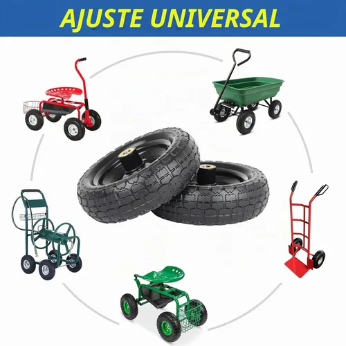 Vista 4 de GICOOL Neumático Sólido Sin Aire de 10" y Reemplazo de Rueda 4.10/3.50-4, con Orificio de Eje de 5/8", Cubo con Desplazamiento de 2.2", Compatible