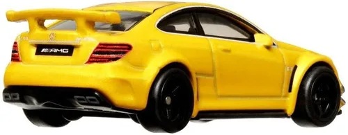 Vista 5 de Hot Wheels Serie Mercedes-Benz C63 AMG Coupé Black a escala 1/64, modelo de automóvil fundido a presión, naranja, mediano, 2023, más de 3 años