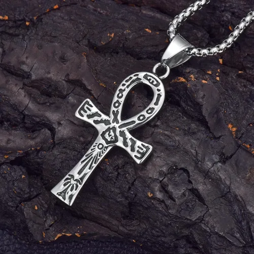 Vista 3 de Regalos de Navidad de acero inoxidable Crucifijo Crucifijo colgante collar para hombres, religioso Jesús católico, joyería católica, regalos