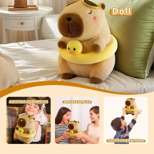 Vista 7 de Capybara - Lindo animal de peluche Capybara de 12 pulgadas, bonito animal de peluche Capibaras Peluches Capybara, regalo ultra suave para abrazar