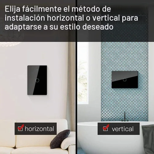 Vista 9 de MOES Smart switch táctil de cable único 2ª generación WiFi RF433, no necesita cable neutro, compatible con Smart Life/Tuya App, Alexa y Google Home