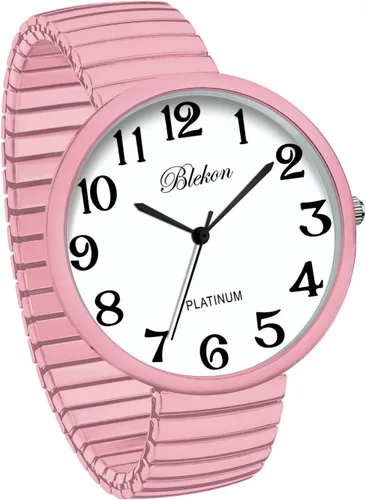 Vista 3 de Blekon Colecciones Nuevo reloj de moda PC21J con banda elástica de cara súper grande movimiento japonés PC21J
