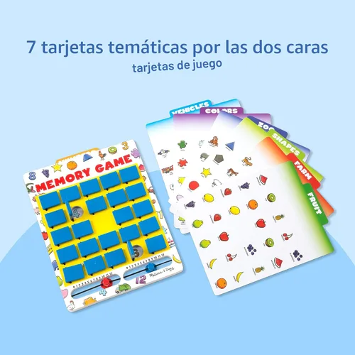 Vista 7 de Juego de memoria para viajes Melissa & Doug Flip to Win, juego de mesa de madera, 7 tarjetas de doble cara