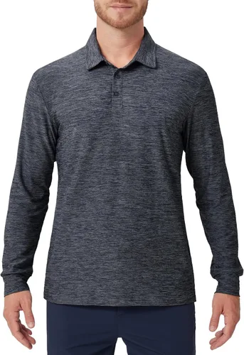 Vista 34 de NAVISKIN Camisas polo de manga larga para hombre, camisas de golf con cuello UPF 50 SPF para hombre, secado rápido, absorbe la humedad