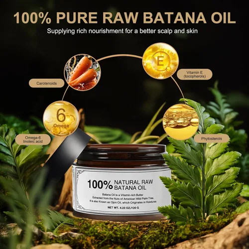 Vista 3 de Aceite orgánico para el crecimiento del cabello de Batana: 100% crudo, prensado en frío, sin refinar y auténtico, aprobado por Dr. Sebi, máscara