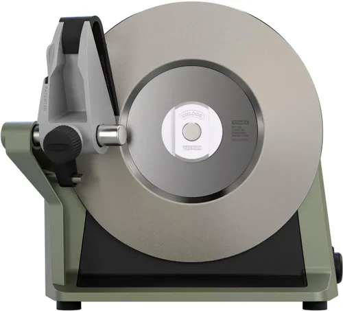 Vista 5 de Afilador de cuchillos de cocina Tormek T-1 para uso doméstico - NEGRO KARBON - Versión EE. UU. - Inglés (Verde ceniza)