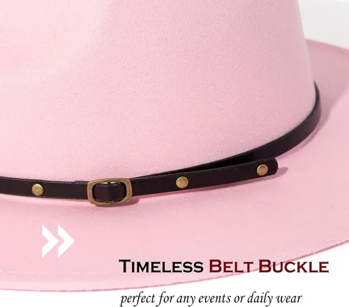Vista 24 de Lisianthus - Sombrero con cinta con hebilla de ajuste, para mujer, modelo Fedora