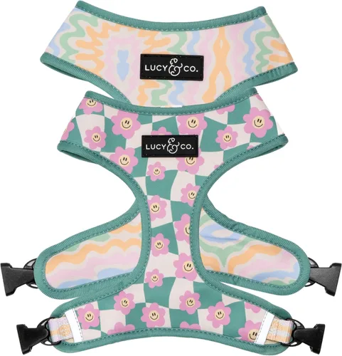 Vista 29 de Lucy & Co. Lindo arnés reversible para perros con cuello halter para caminar, el mejor diseño de arneses para mascotas XS a XL, chaleco acolchado
