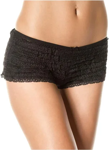 Vista 2 de ToBeInStyle Pantalones cortos de gasa con volantes y encaje para mujer