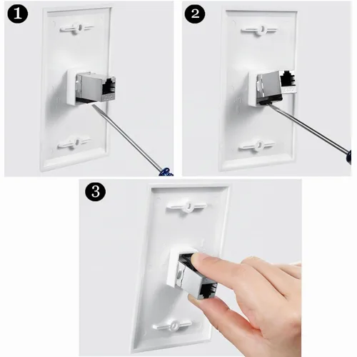 Vista 3 de Conector Keystone CAT7, conectividad de acoplador Ethernet de alta