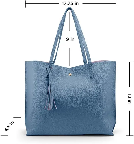 Vista 7 de oct17 - bolsa tote con asas largas para llevar al hombro, bolsa moderna para mujer