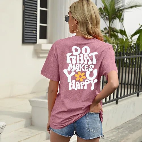Vista 4 de Camisetas divertidas con texto en inglés Do What Makes You Happy Mental Health (Do What Makes You Happy Mental Health)
