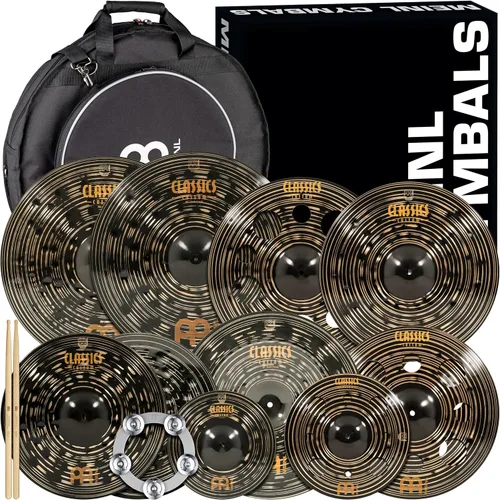 Vista 11 de Conjunto de platillos en caja con hihats de 15", choque de 20", choque-paseo de 22" más un choque de basura de 18" gratis – Classics Custom Dark