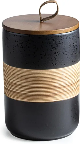 Vista 16 de Miamolo Tarro de cerámica con tapa, pequeño recipiente de café para café Beige