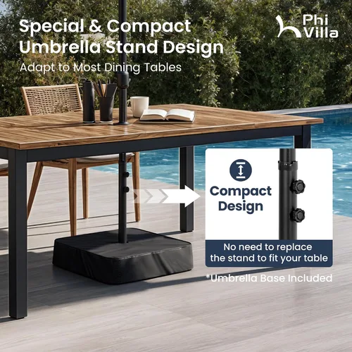 Vista 7 de PHI VILLA Sombrillas para patio al aire libre de 13 pies con base incluida, sombrilla rectangular de doble cara de 2 niveles para exteriores
