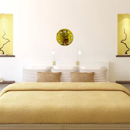 Vista 6 de Reloj de pared con posición, diseño moderno, autoadhesivo, 3D, para sala de estar, espejo, silencioso, reloj de cuarzo, adhesivo (color café 059)