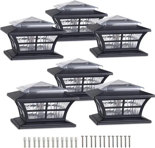 Vista 6 de KS4103QTX2 - Luces solares para tapa de poste de 4 x 4 pulgadas para postes de madera, paquete de 2