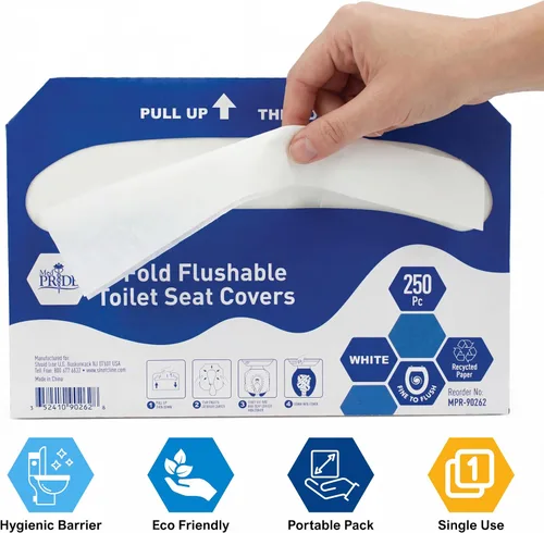 Vista 6 de MED PRIDE Sábanas protectoras de baño ecológicas – Fundas de asiento de inodoro desechables sépticas [paquete de 250] – Fundas de asiento de inodoro
