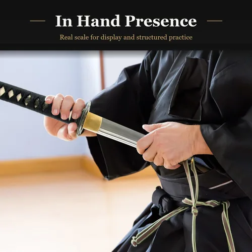 Vista 3 de Handmade Sword - Espada Katana de entrenamiento Iaido sin afilar de acero inoxidable, hecha a mano, espada completa, vaina negra