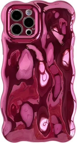 Vista 13 de Caseative Patrón de ondas onduladas de agua, color caramelo, suave, compatible con iPhone (azul, iPhone 12 Pro)