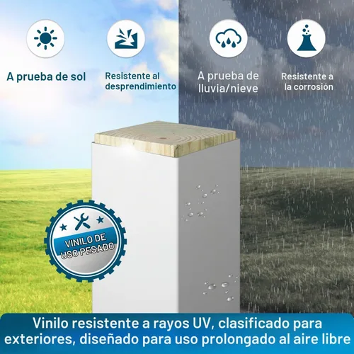 Vista 3 de Weatherables Funda de poste de 4 x 4 – Funda de vinilo resistente a la intemperie para exteriores para una durabilidad duradera y fácil instalación