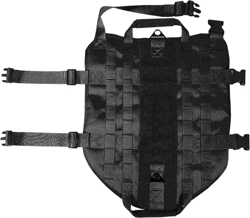 Vista 2 de [Negro] Arnés táctico del chaleco Molle del perro de servicio canino mediano Negro Medium